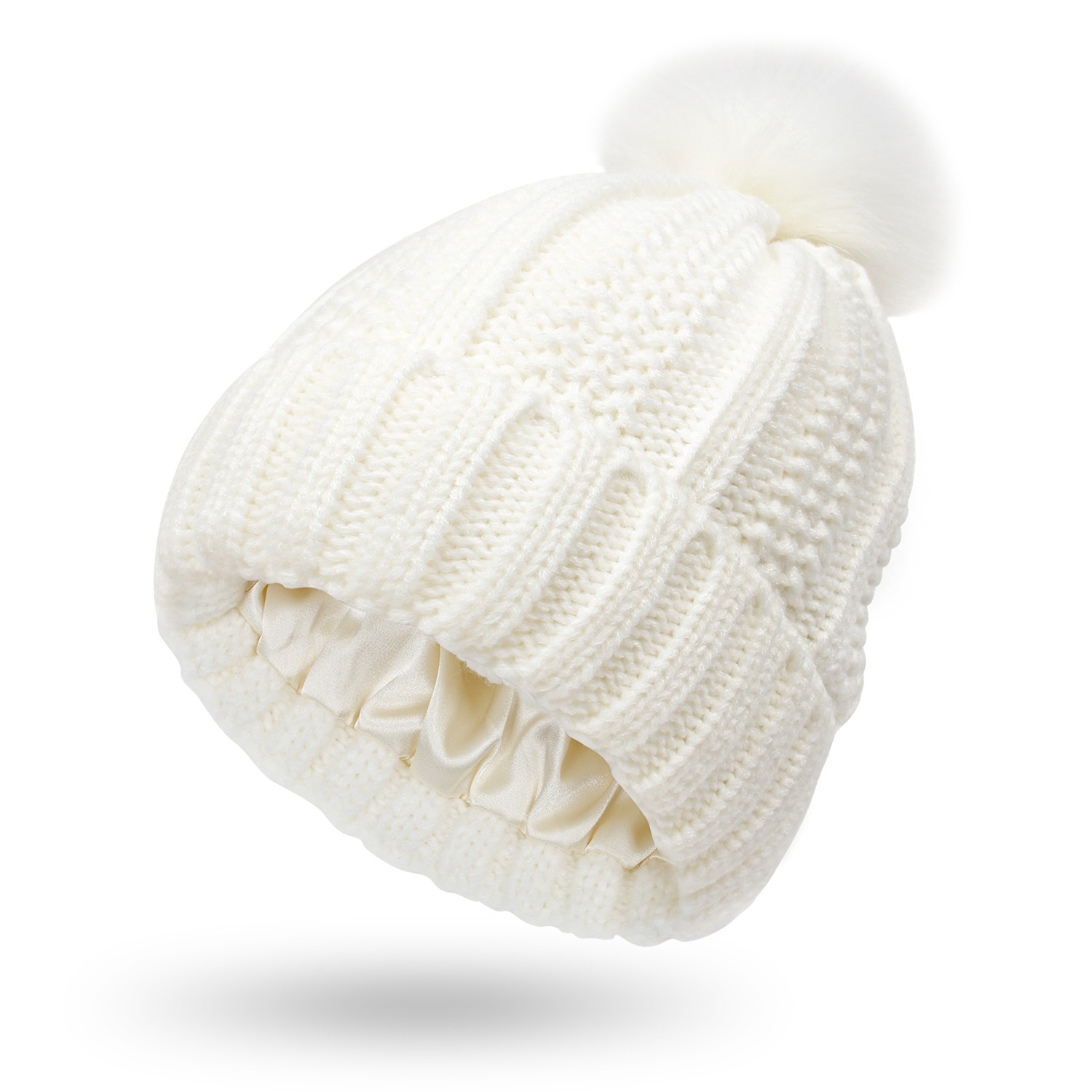 Satin Winter Pom Beanie - Image 7