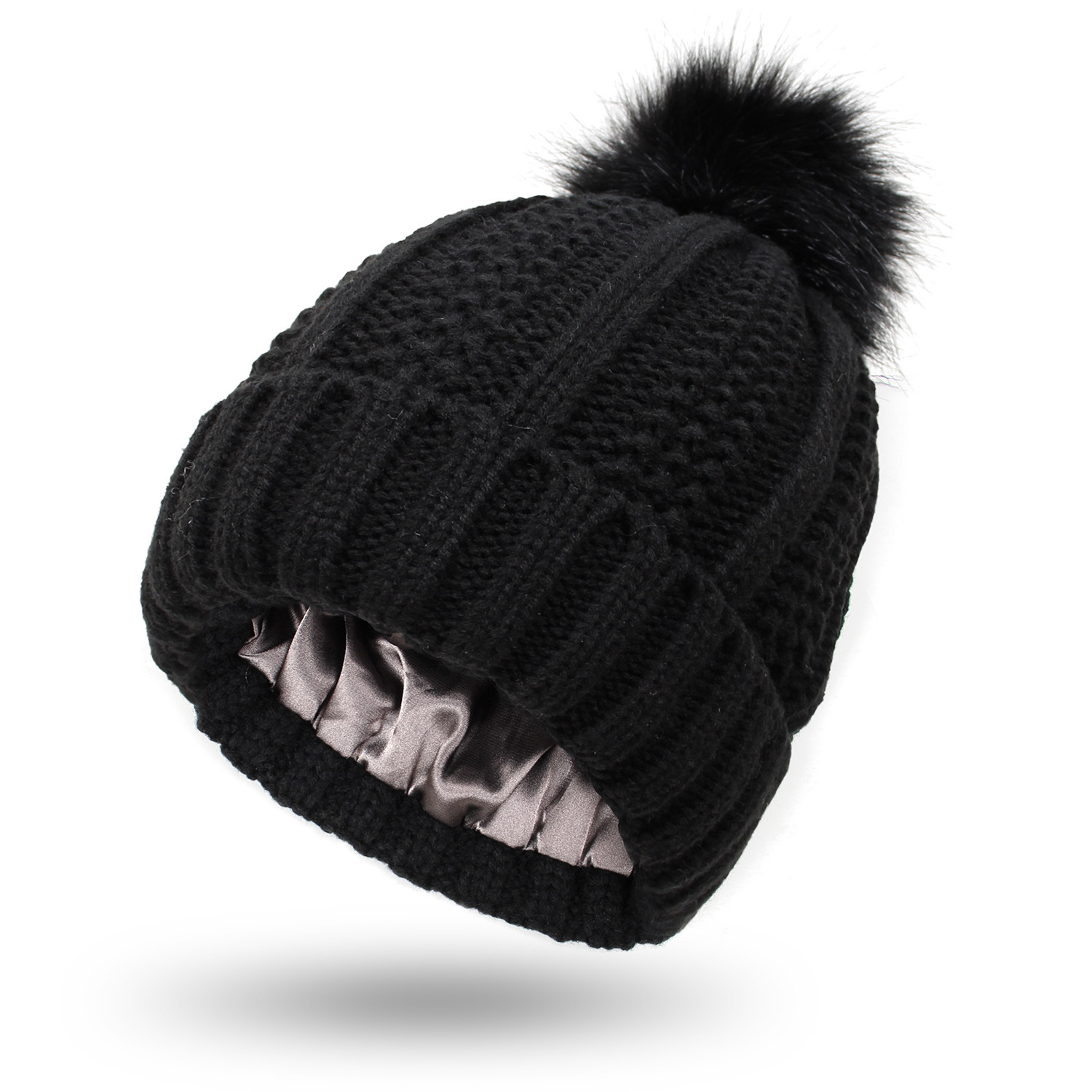 Satin Winter Pom Beanie - Image 5